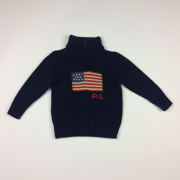 Polo by Ralph Lauren Other - Polo Ralph Lauren 3 3T Flag Sweater Navy Blue